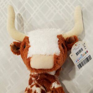 BNWT Build-a-bear Longhorn Cow with Red Bow